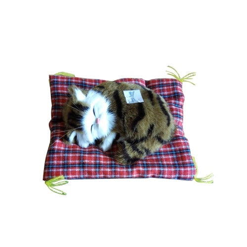 Lovely Simulation Padded Sleeping Cat with Sound Children Plush Stuffed Toy Birthday Gift