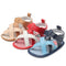 Infant Toddler Baby Shoes Sandal PU Magic Tape Soft Sole Non-Slip Sneaker Prewalker For Summer Red U.S Size 6