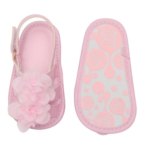 Infant Toddler Baby Shoes Girl Flower Sandals For Summer Soft Sole Non-Slip Prewalker Light Pink U.S Size 4