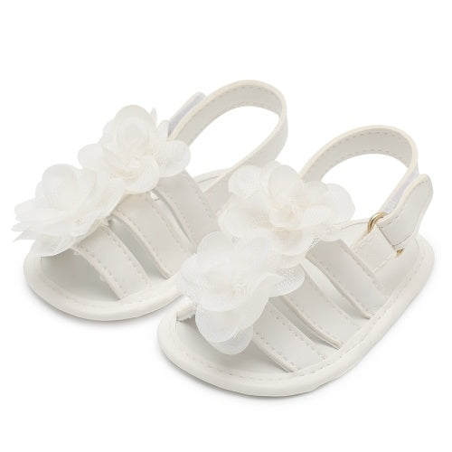 Infant Toddler Baby Shoes Girl Flower Sandals For Summer Soft Sole Non-Slip Prewalker Light Pink U.S Size 4