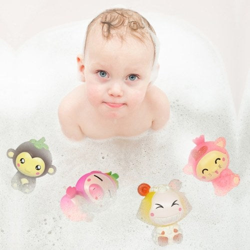 Cute Baby Shower Toy Lovely Environmental-Friendly Fruit Animal Bath Doll Children Cartoon Water Toys