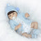 22in Reborn Baby Rebirth Doll Kids Gift Blue Sweater All Silica Gel Boy