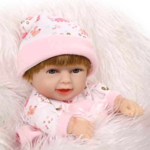 10in Reborn Baby Rebirth Doll Kids Gift Pink Bag All Silica Gel Girl