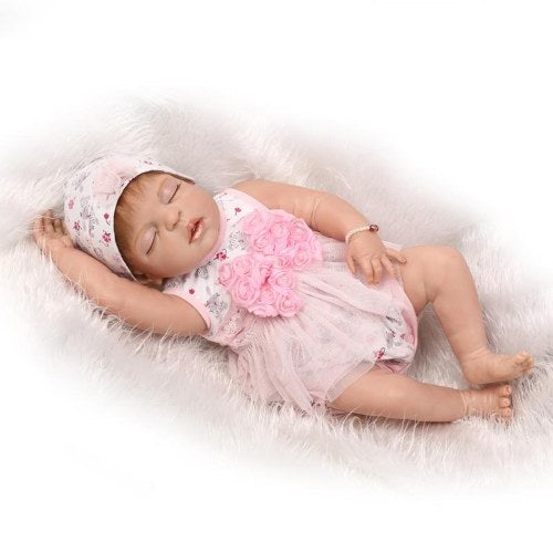 22in Reborn Doll Rebirth Baby Kids Gift All-Silica Gel Girl