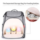 Baby Diaper Bag Large Capacity Fashion Mummy Nappy Bag Nursing Bag Travel Backpack for Baby Care Grey