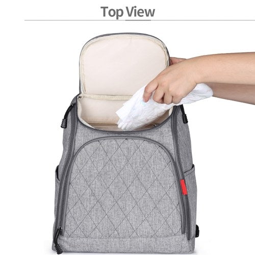 Baby Diaper Bag Large Capacity Fashion Mummy Nappy Bag Nursing Bag Travel Backpack for Baby Care Grey