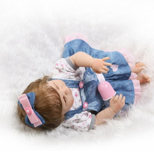 22in Reborn Baby Rebirth Doll Kids Gift All Silica Gel Girl