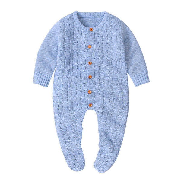 Matoen Knitted Romper Sweater - Blue