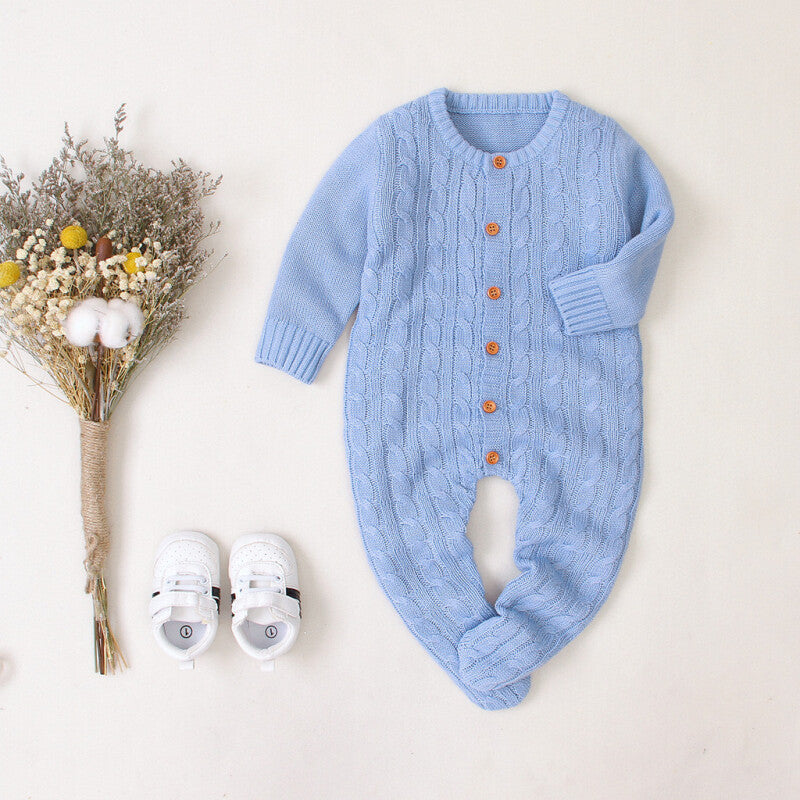 Matoen Knitted Romper Sweater - Blue