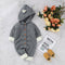 Matoen Hooded Romper Sweater - Gray