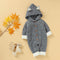 Matoen Hooded Romper Sweater - Gray