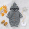 Matoen Hooded Romper Sweater - Gray