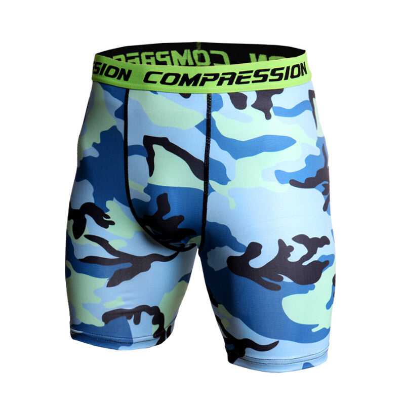 KD17 Men 2020 3D Camo Elastic Skinny Sweat shorts - Blue