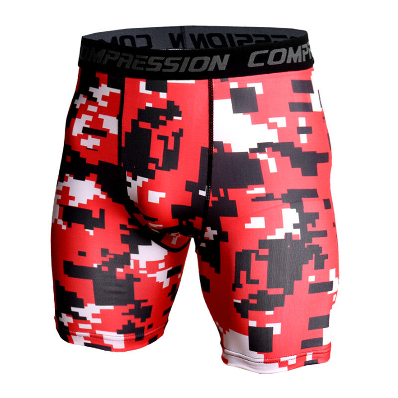 KD28 Men 2020 3D Camo Elastic Skinny Sweat shorts - Red