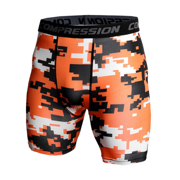 KD26 Men 2020 3D Camo Elastic Skinny Sweat shorts - Orange