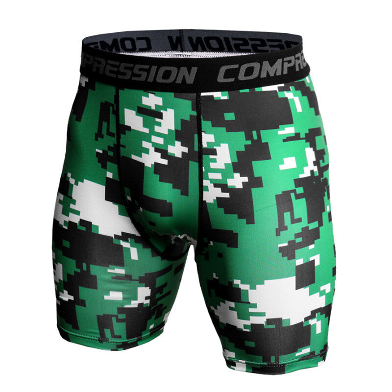 KD27 Men 2020 3D Camo Elastic Skinny Sweat shorts - Green