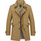 Men Single Breasted Lightweight Slim Fit Trench Coat - Dark Khaki