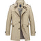 Men Single Breasted Lightweight Slim Fit Trench Coat - Light Khaki