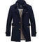 Men Single Breasted Lightweight Slim Fit Trench Coat - Mazarine