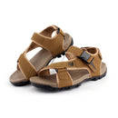 Men Summer Leather Sandals - Khaki