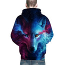 Men's Casual Breathable Long Sleeve Hooded Pullover Sweatshirt - Blue