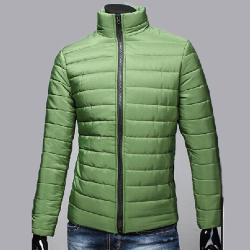 Men's Fashionable Cotton-Padded Jacket - Green