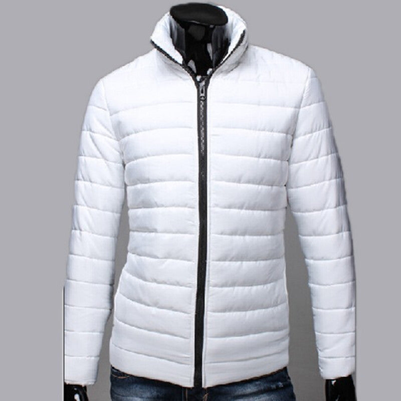 Men's Fashionable Cotton-Padded Jacket - White