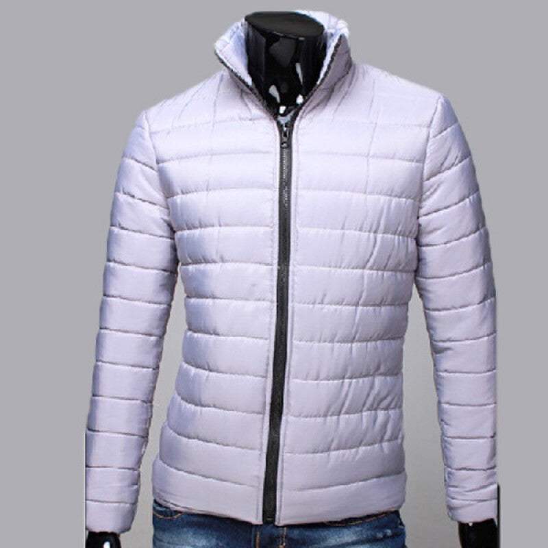 Men's Fashionable Cotton-Padded Jacket - Gray