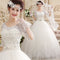 Middle Sleeves Floor Length Wedding Dress - White