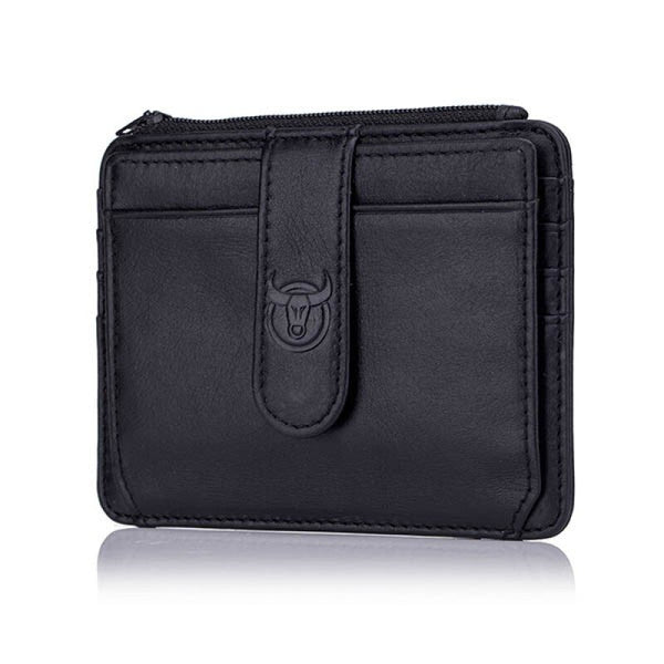 Mini Leather ID & Card Holder - Black