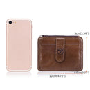 Mini Leather ID & Card Holder - Light Brown