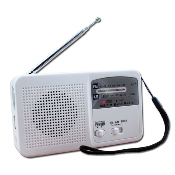 Modern Multifunctional Solar Crank Radio - White