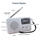 Modern Multifunctional Solar Crank Radio - White