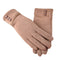 Mosunx Women Winter Cuff Soft Lining Button Decoration Gloves - Khaki