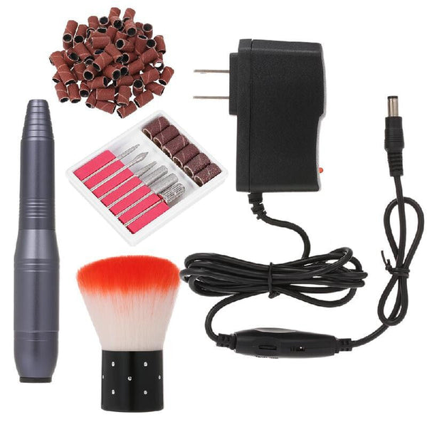 Nail File Drill Kit for Acrylic Gel Nails - Black