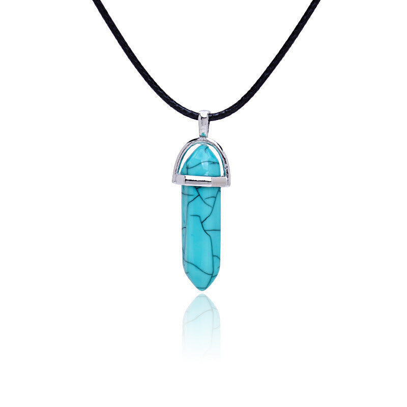 Natural Premium Bullet Pendant Necklace - Turquoise