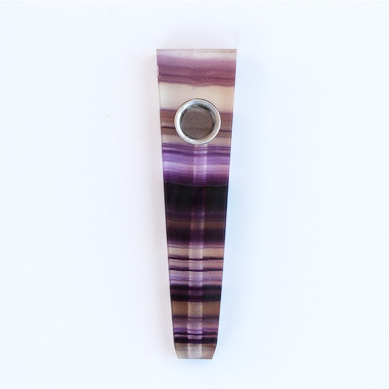 Natural Premium Crystal Fluorite Cigarette Holder - Purple