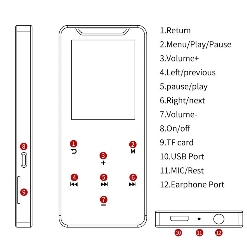 New 16 GB Bluetooth Hifi MP3/MP4 Player - Gold