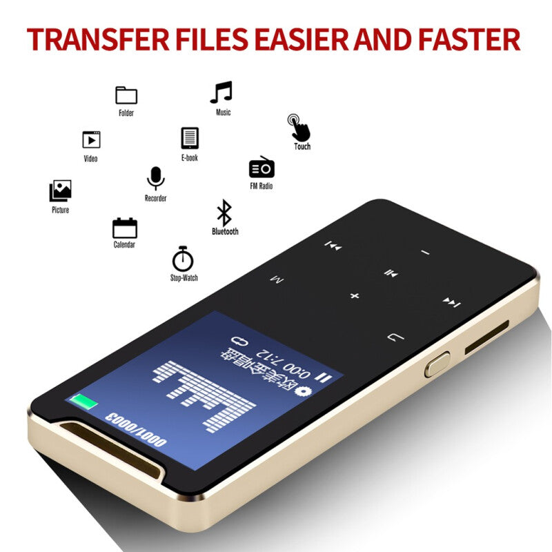مشغل MP3/MP4 الجديد بتقنية البلوتوث بسعة 16 جيجابايت - ذهبي