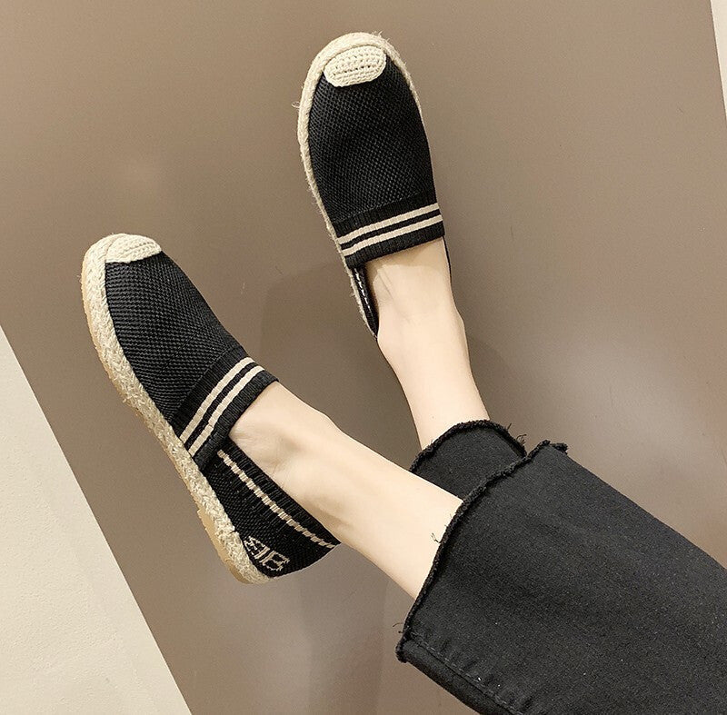 New Casual Breathable Wild Flat Shoes - Black