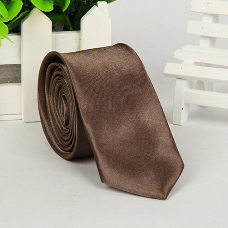 New Classic Men Jacquard Woven Silk Necktie - Brown