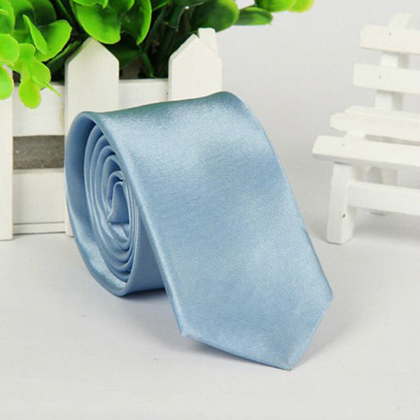 New Classic Men Jacquard Woven Silk Necktie - Light Blue