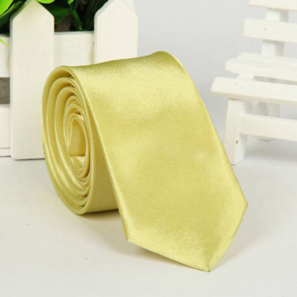 New Classic Men Jacquard Woven Silk Necktie - Yellow