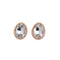 New Fashion Oval Clip Earrings - Gold White