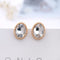 New Fashion Oval Clip Earrings - Gold White