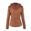 New Fashionable Women's Leather Jacket - Brown