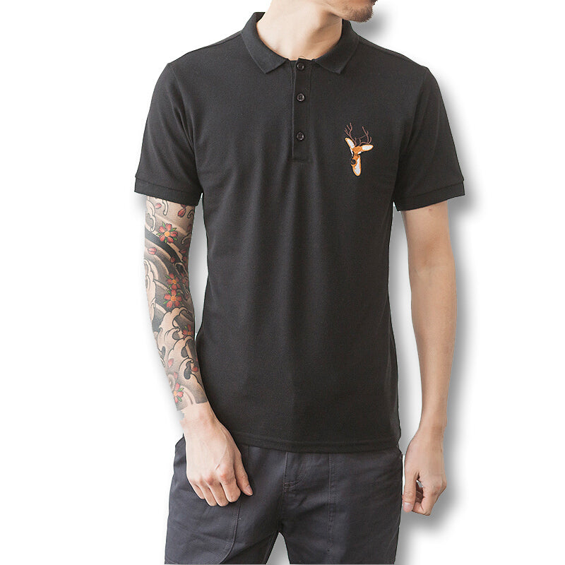 New Men's Casual Slim Fit Short Sleeve T-shirt - Black