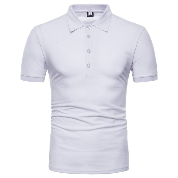 New Men's Summer Fashion Short Sleeved Polo Shirt - White