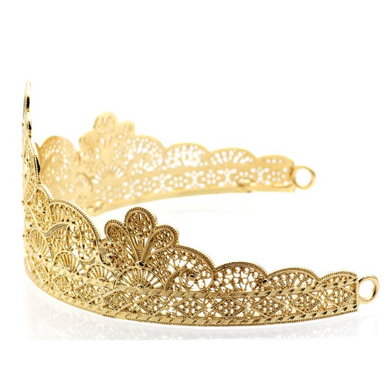 New Premium Rhinestone Flowered Tiaras - Gold