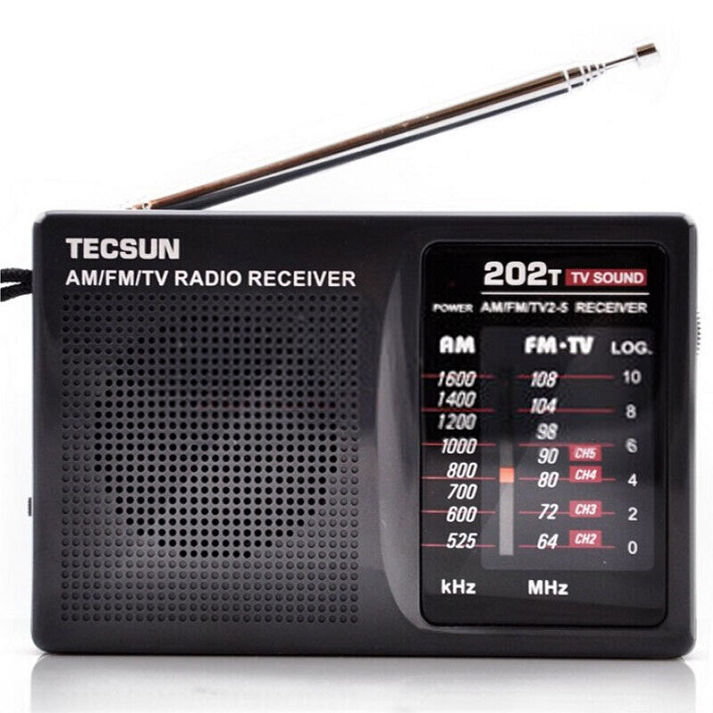 New Tecsun R202T Portable Small Radio - Black